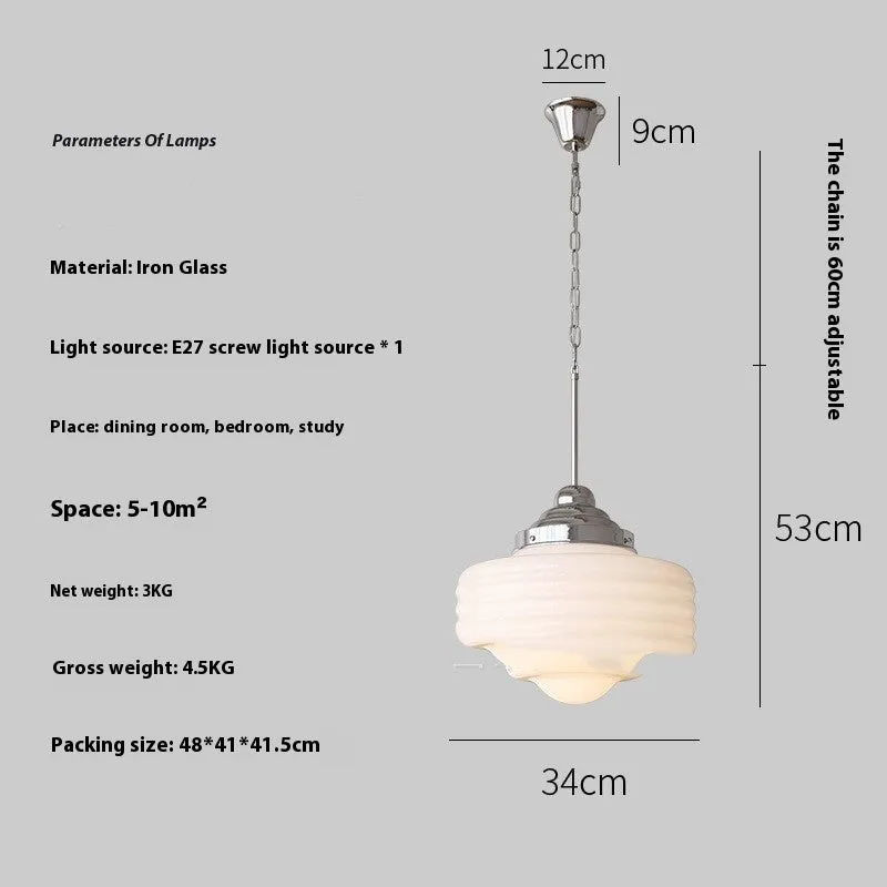 Retro pendant light chrome finish 30cm diameter for dining table restaurant bar B&B warm light
