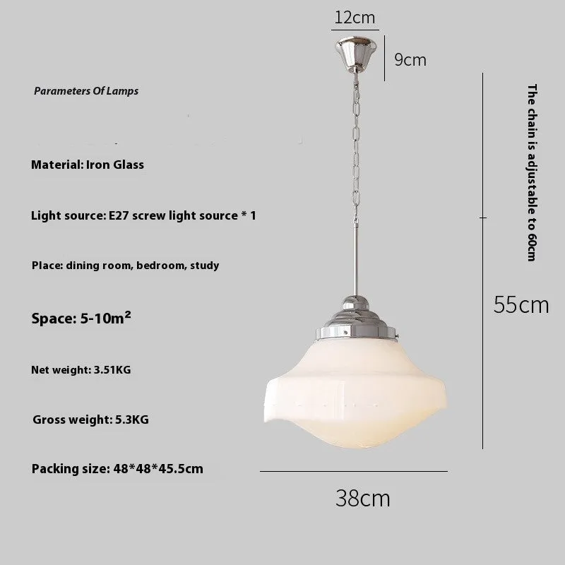 Retro pendant light chrome finish 30cm diameter for dining table restaurant bar B&B warm light