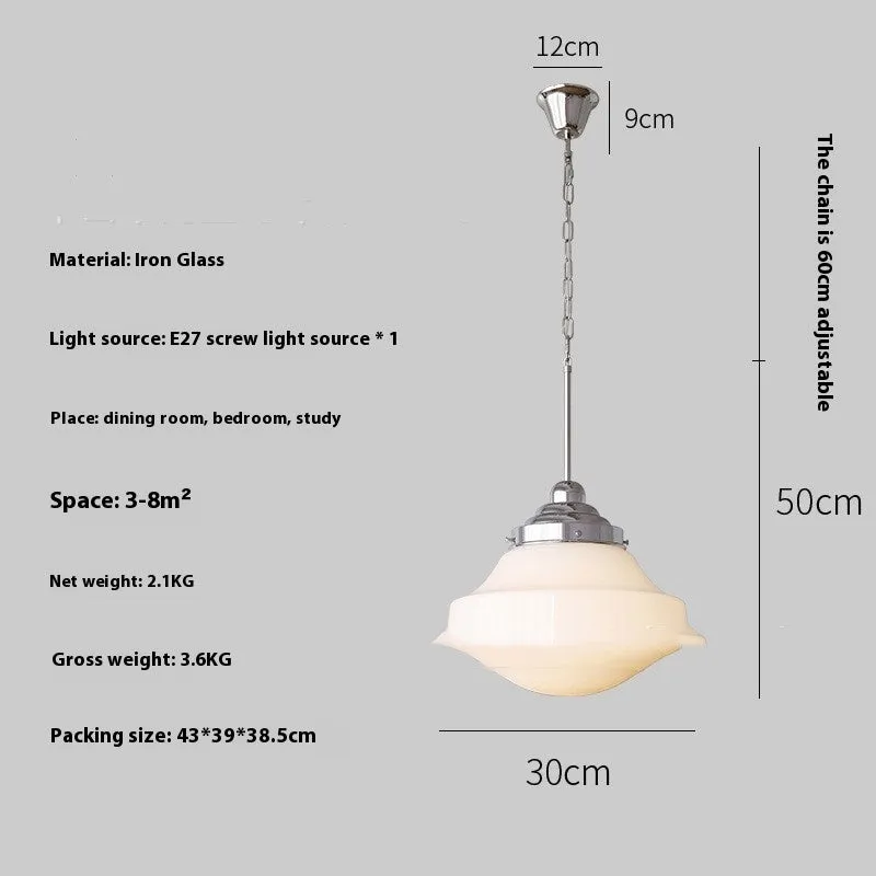 Retro pendant light chrome finish 30cm diameter for dining table restaurant bar B&B warm light