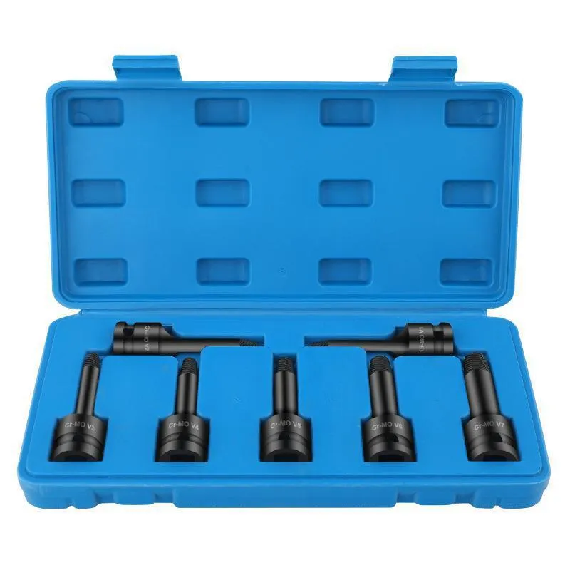 Set of 7 alloy broken stud spanners for electric wrench, 60mm and 78mm models