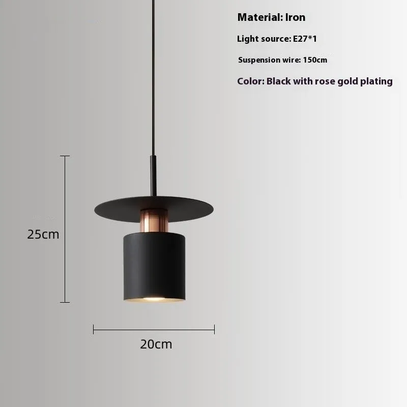 Modern minimalist small droplight chandelier in black 30cm for bedroom or study