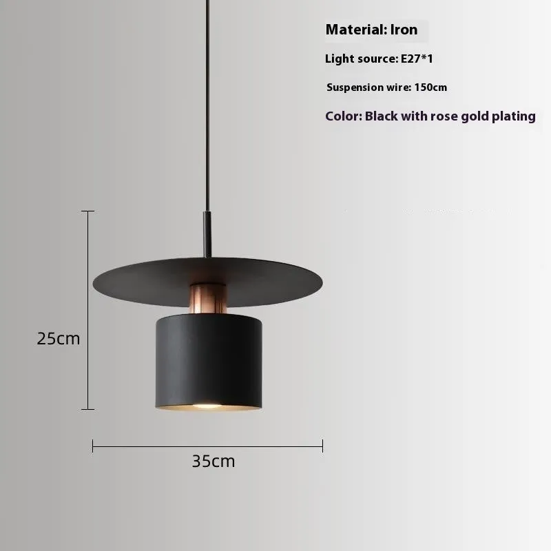 Modern minimalist small droplight chandelier in black 30cm for bedroom or study