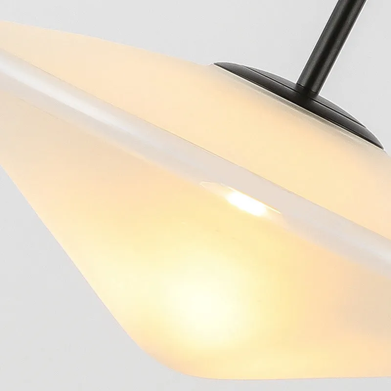Nordic post-modern light luxury UFO glass chandelier in 35cm size with clear glass shade for ceiling installation
