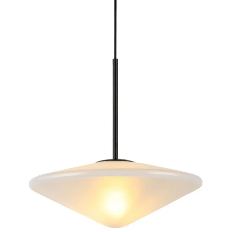 Nordic post-modern light luxury UFO glass chandelier in 35cm size with clear glass shade for ceiling installation