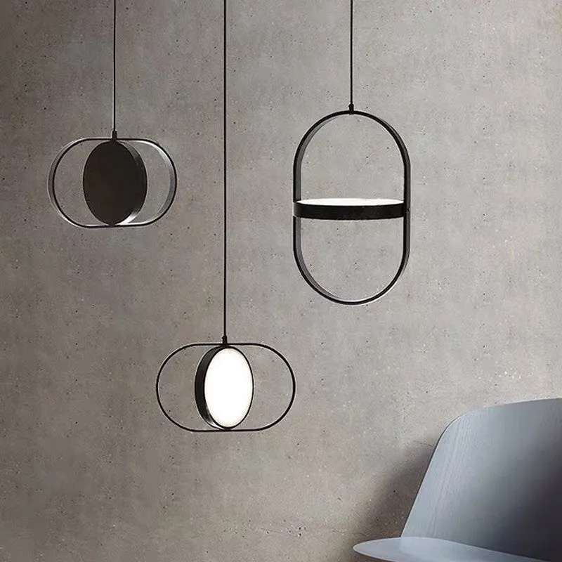 Nordic bedside lamp with reversible magic eye and integrated power strip in black horizontal style