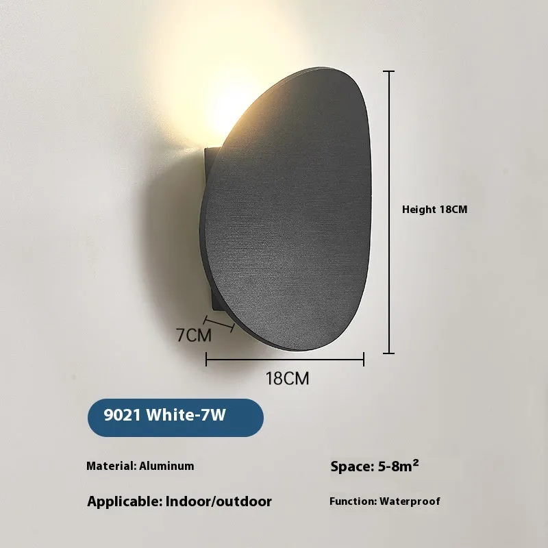 Modern minimalist outdoor waterproof wall lamp 7W warm light black finish mounted on exterior wall