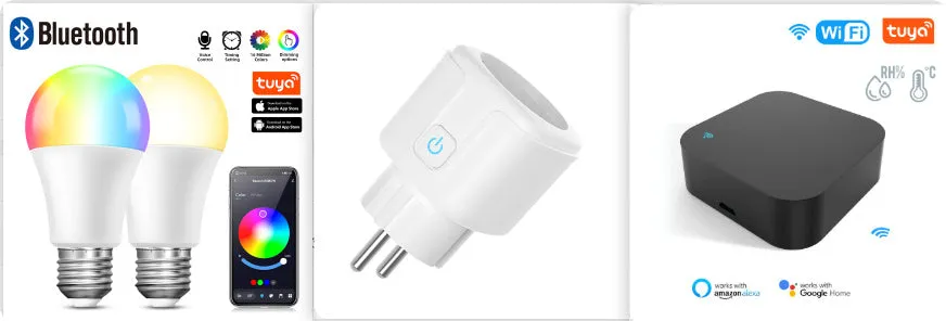 Graffiti WiFi Bluetooth smart bulb with RGB electrodeless dimming, 9W/15W, socket-powered, IP20 indoor use