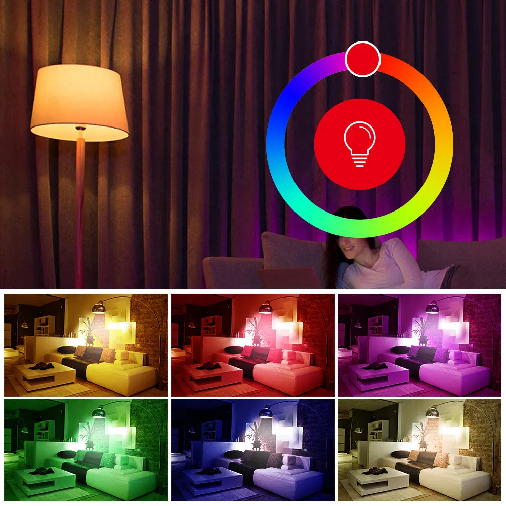 Graffiti WiFi Bluetooth smart bulb with RGB electrodeless dimming, 9W/15W, socket-powered, IP20 indoor use