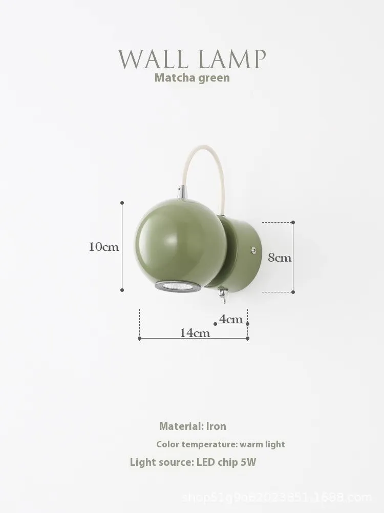 Cream Nordic style bedside wall lamp with magnetic suction base showing 5W warm light