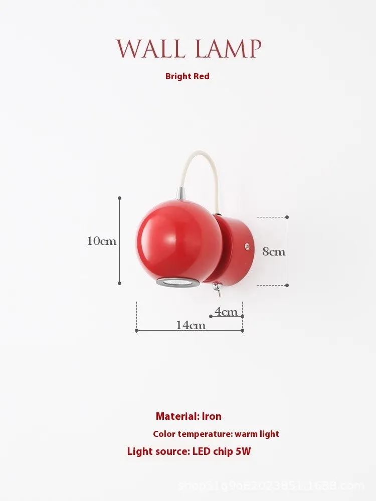 Cream Nordic style bedside wall lamp with magnetic suction base showing 5W warm light