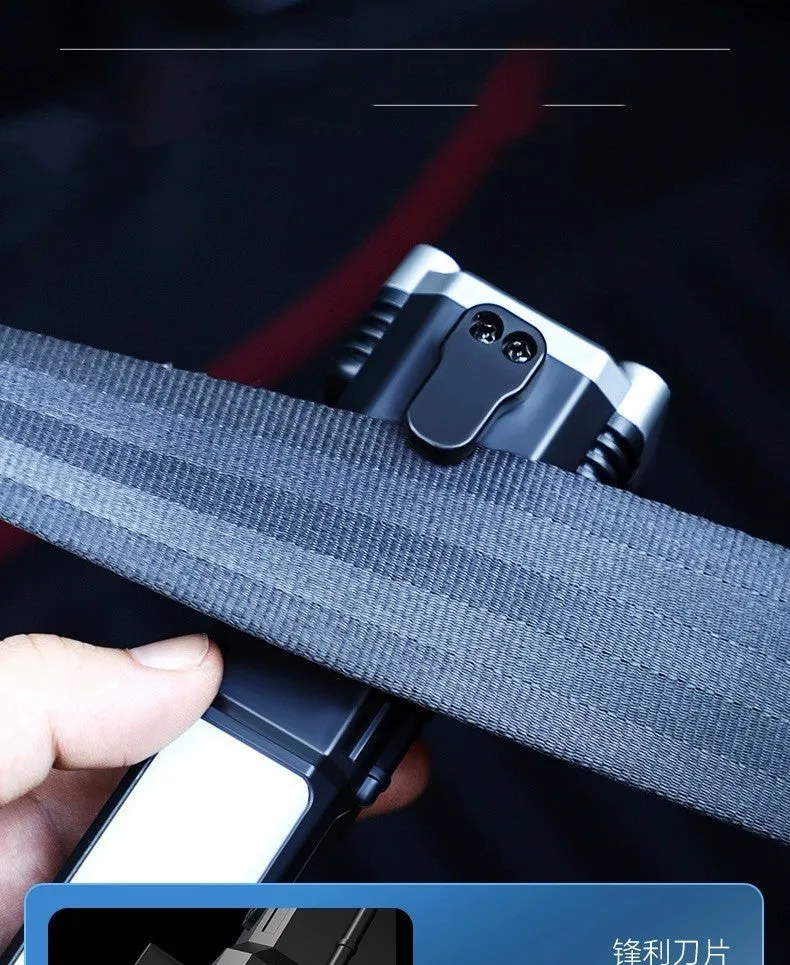 Silver portable flashlight with integrated power bank and LED light, showing plastic construction.