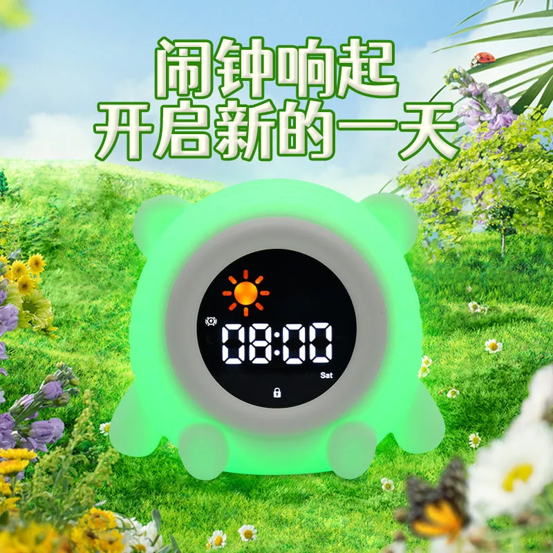 White soft edible silicone alarm clock for children with puppy style and music function
