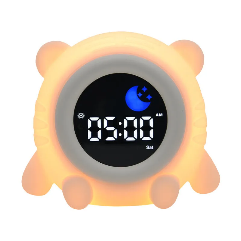 White soft edible silicone alarm clock for children with puppy style and music function
