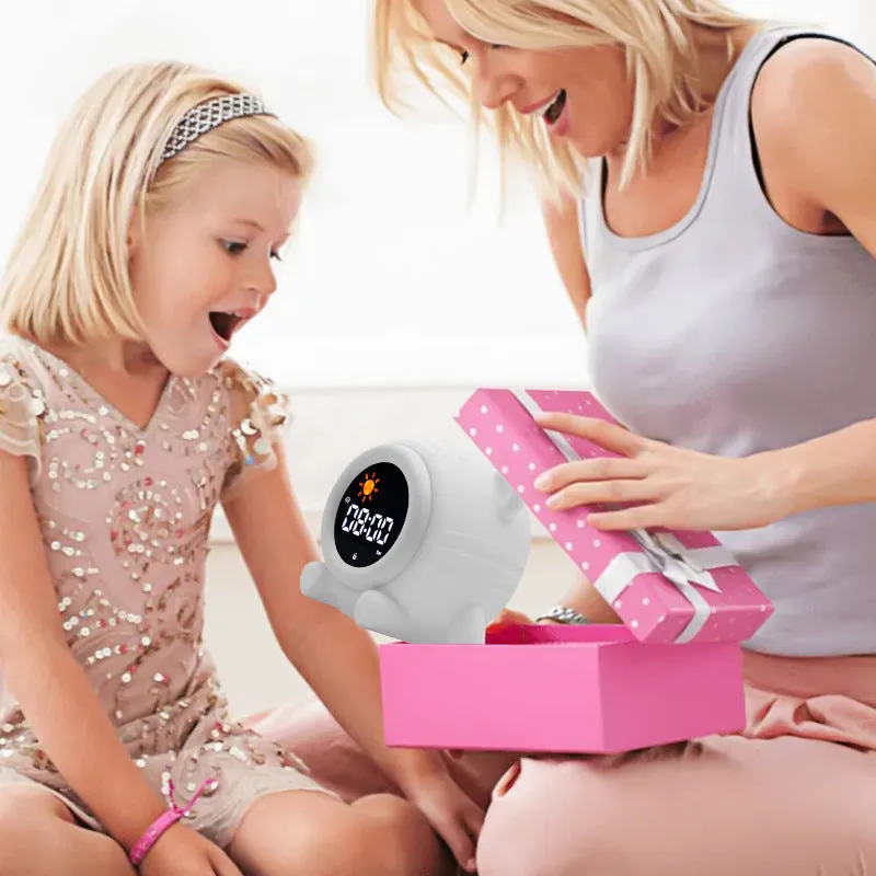 White soft edible silicone alarm clock for children with puppy style and music function