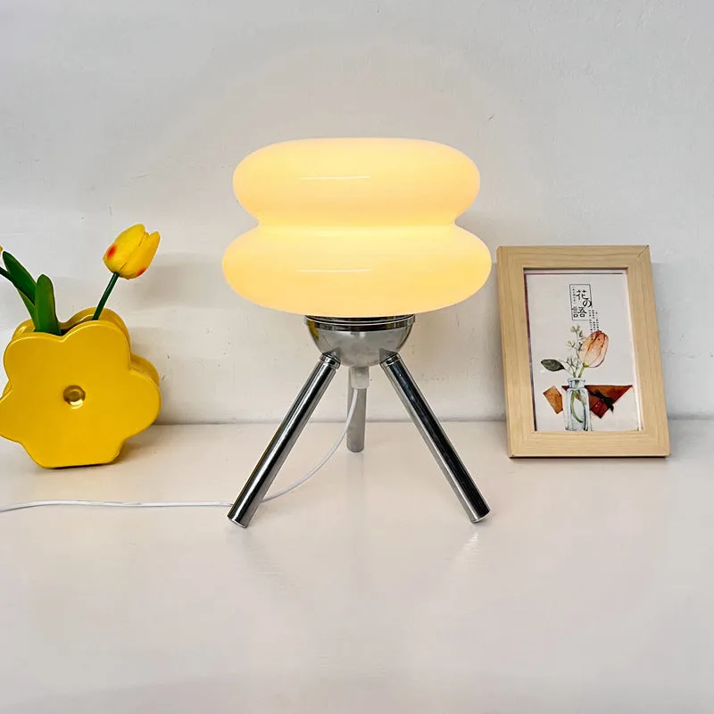 Geometric glass desk lamp in modern minimalist style with multiple colour options