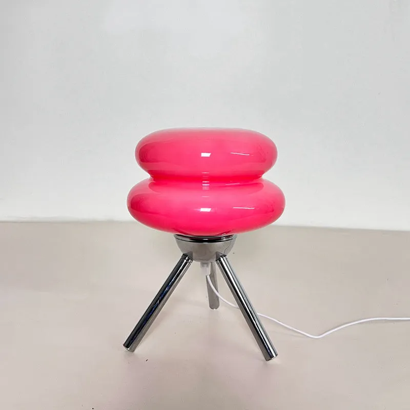 Geometric glass desk lamp in modern minimalist style with multiple colour options