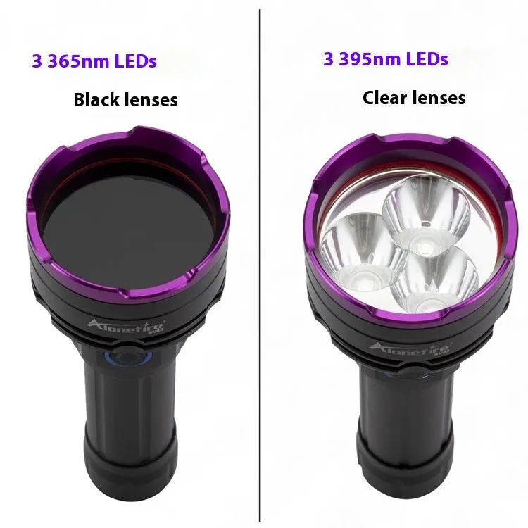SV83 high power 30W UV flashlight in aluminium alloy with 365nm purple light