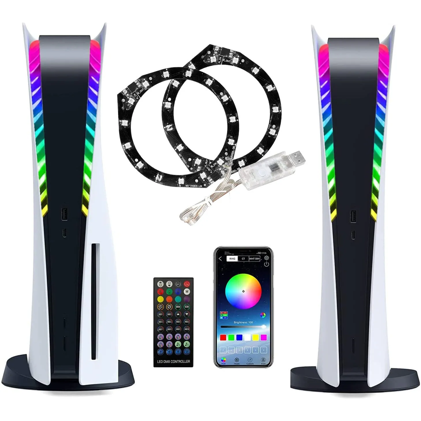 PS5 host ambience light set with neon glow, 13x6.5x1cm, in colour box
