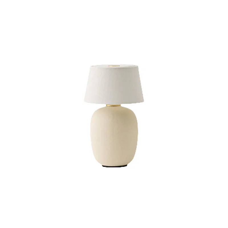 Wireless bedside charging lamp with built-in 1800mA battery in black