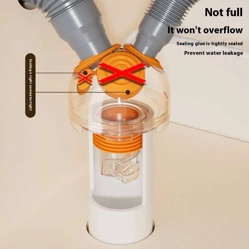 Kitchen downcomer three-way deodorant sealing plug with magnetic seal in ABS material