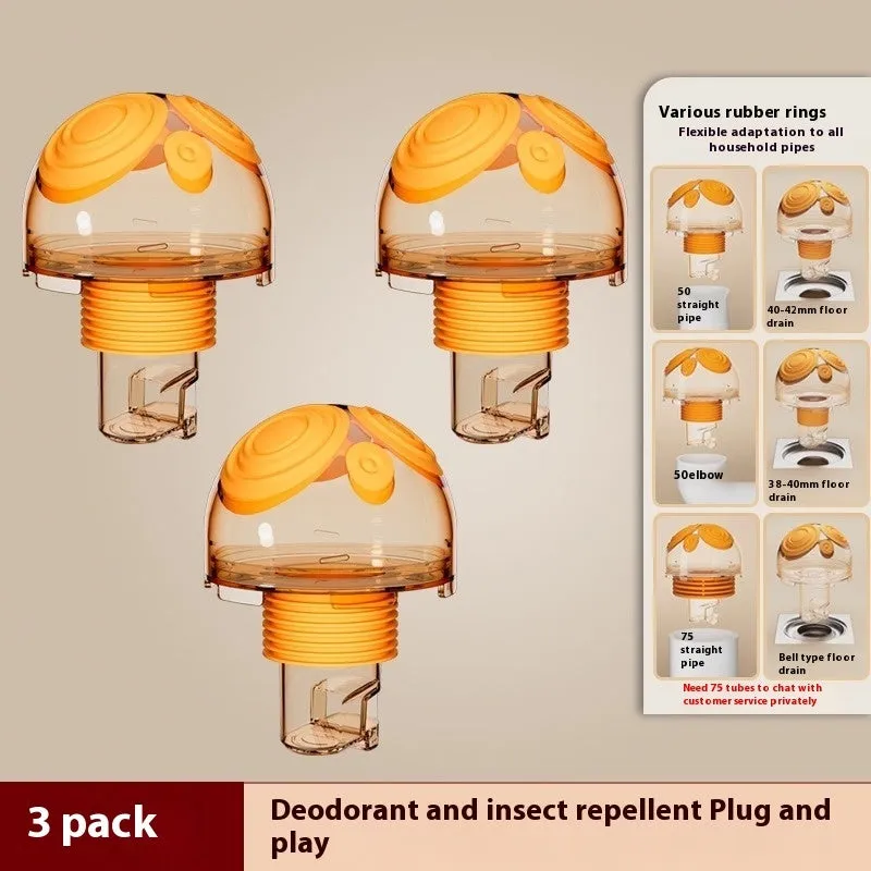 Kitchen downcomer three-way deodorant sealing plug with magnetic seal in ABS material