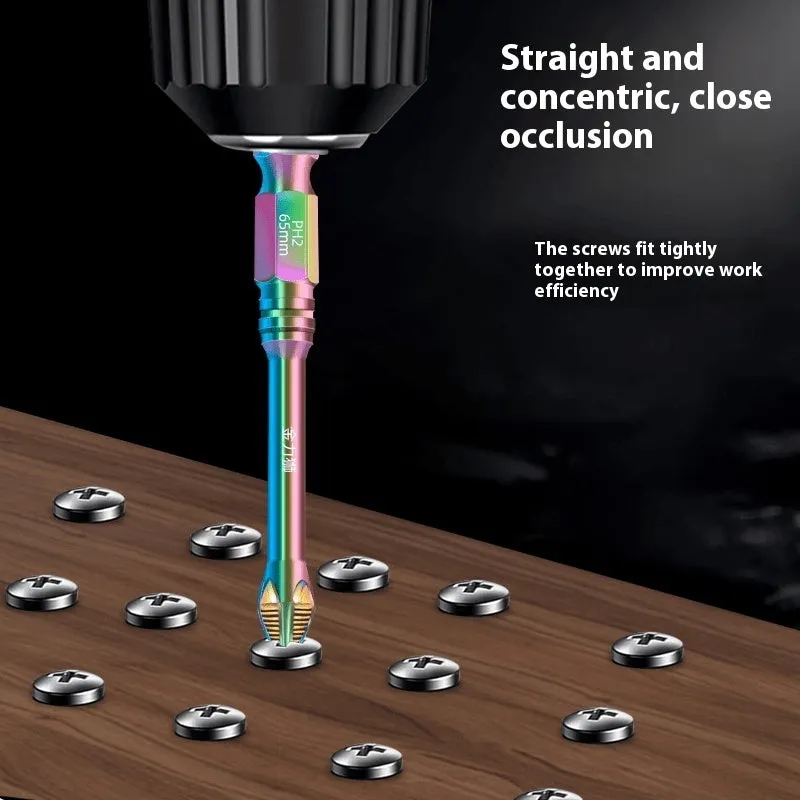 S6 colour titanium anti-slip cross screwdriver head on white background, alloy steel construction