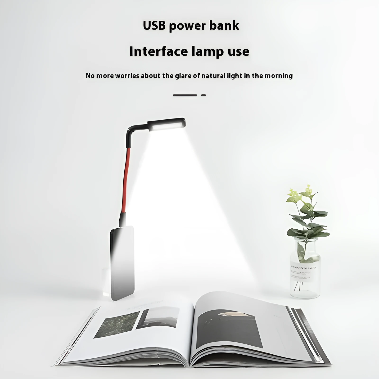 Smart gesture sensing USB night light red black modern design 222x27x23mm three-colour LED ambient fill light