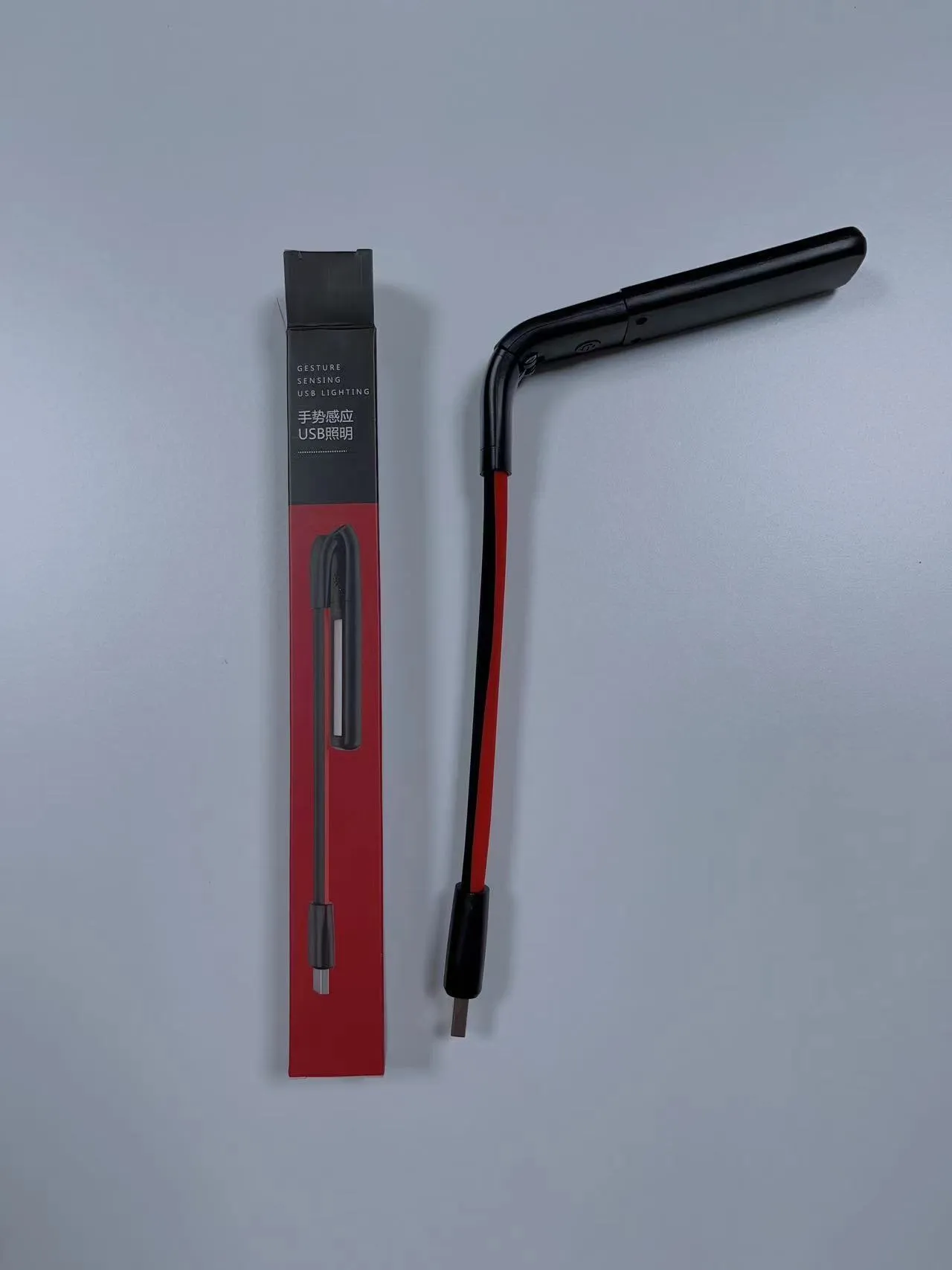 Smart gesture sensing USB night light red black modern design 222x27x23mm three-colour LED ambient fill light