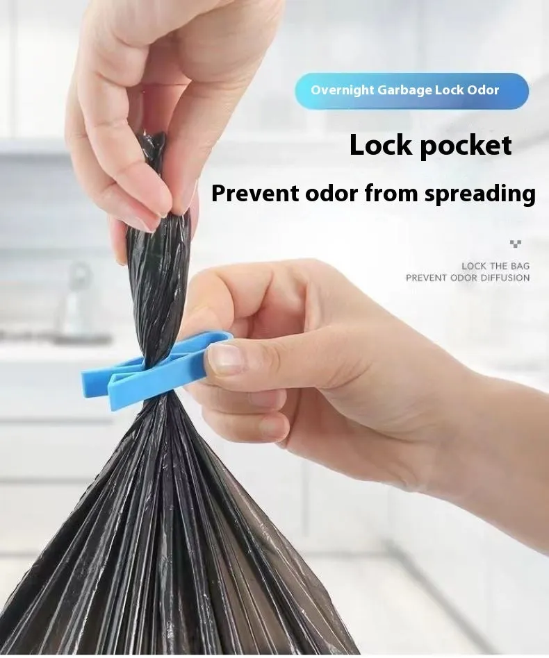 PP plastic garbage bag fixing clip for side-mounted attachment to trash cans