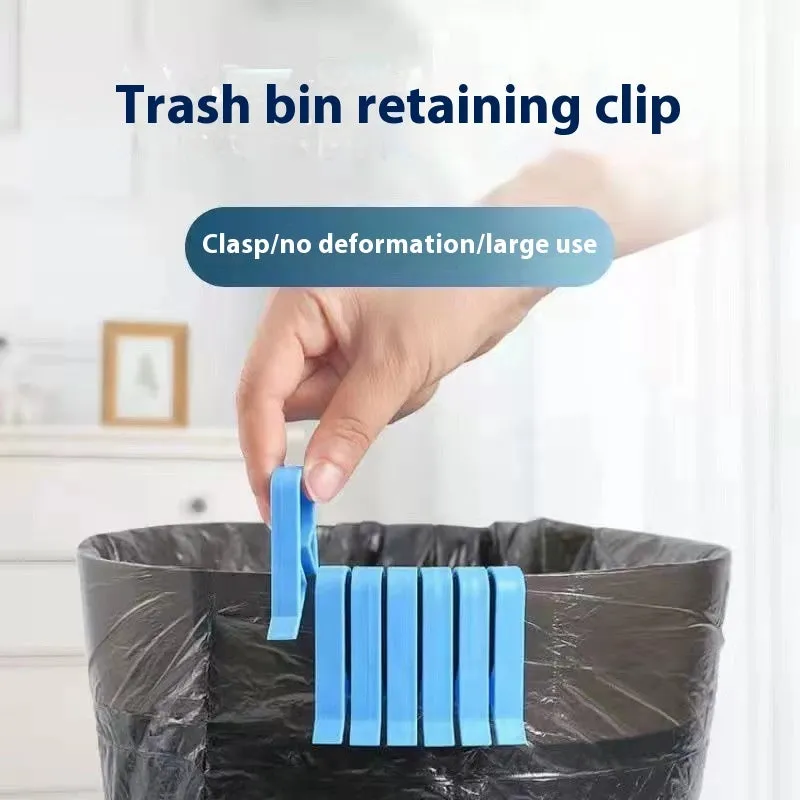 PP plastic garbage bag fixing clip for side-mounted attachment to trash cans