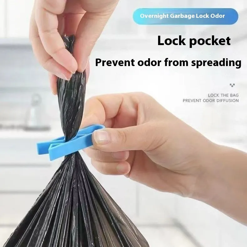PP plastic garbage bag fixing clip for side-mounted attachment to trash cans