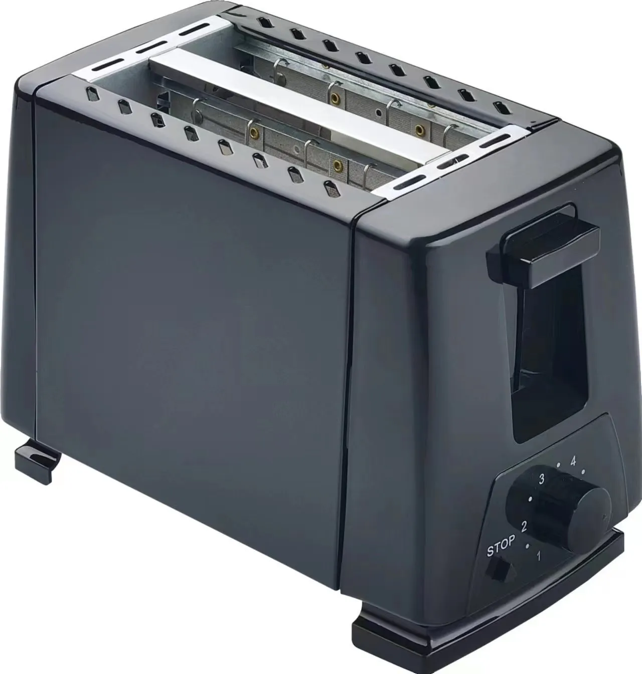 650W fully automatic metal toaster sandwich breakfast bread maker in silver with touch button
