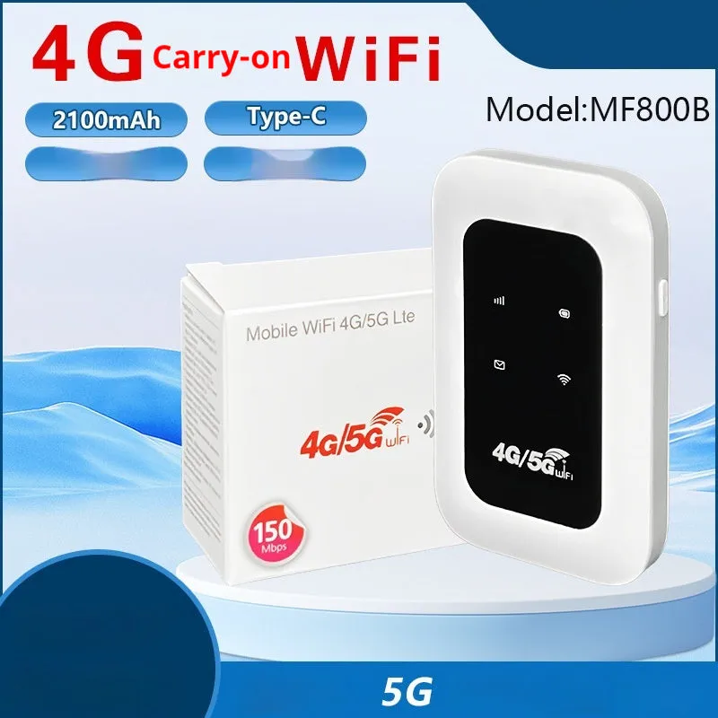 Portable 4G WiFi router measuring 11 x 7.5 x 2.8 cm with SIM slot and LED indicators