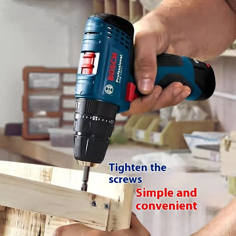 GSR120 LI rechargeable electric hand drill screwdriver with 10mm chuck and two batteries