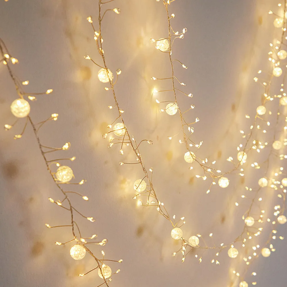 400LED 6-metre plug-in indoor fairy string lights with flower-shaped bulbs, IP66 protection