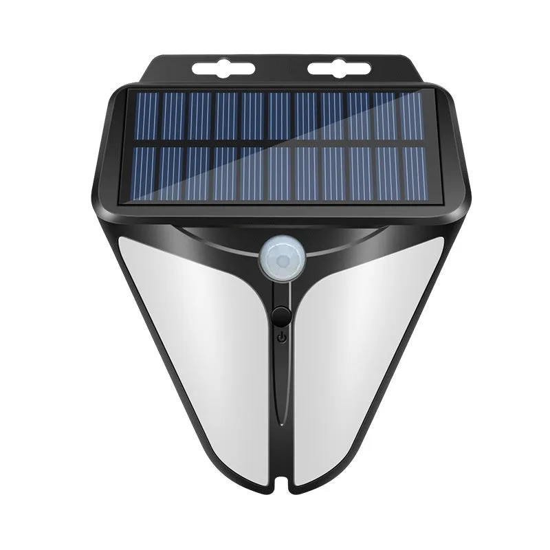 Heart-shaped human induction solar wall lamp mounted on wall with warm light glow