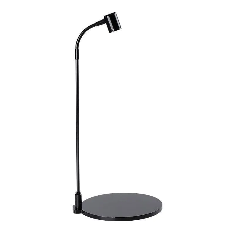 LED moss plant lamp with copper body, USB cable, round base white light, on a desk near a small acrylic fish tank