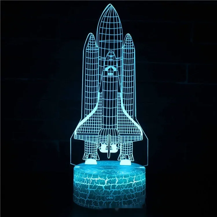 Fighter Series colourful creative 3D small night lamp with USB power and touch control for bedroom use