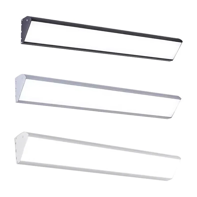 Modern LED strip wall lamp black aluminium body PC shade 150cm 48W indoor