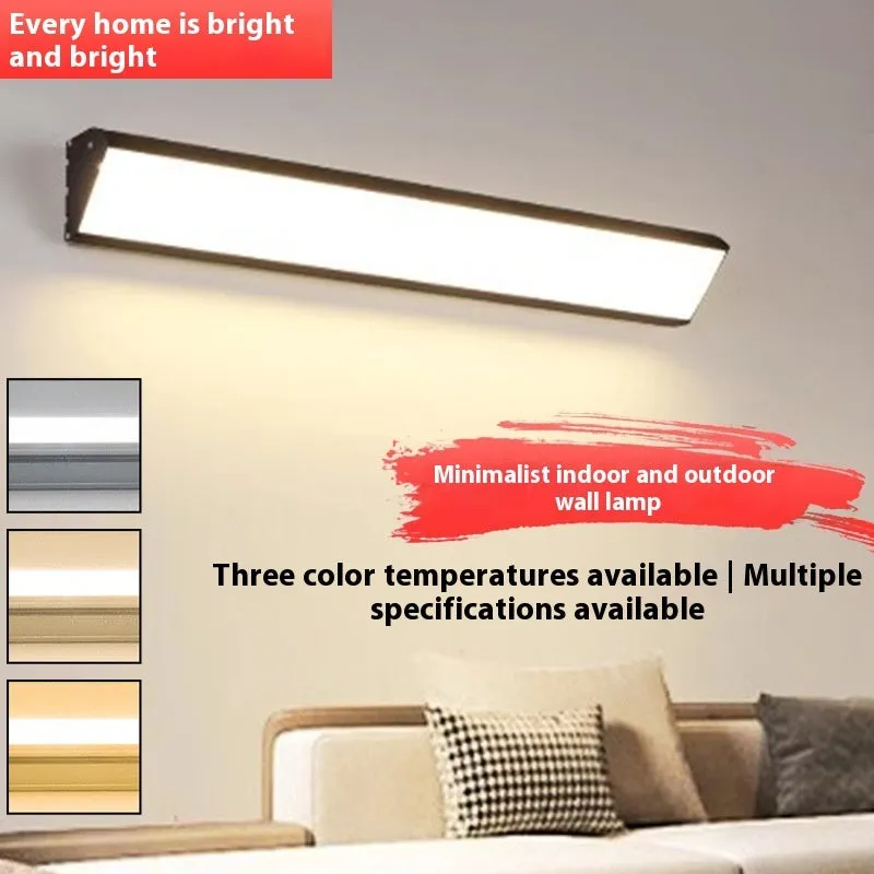 Modern LED strip wall lamp black aluminium body PC shade 150cm 48W indoor