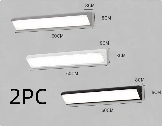 Modern LED strip wall lamp black aluminium body PC shade 150cm 48W indoor
