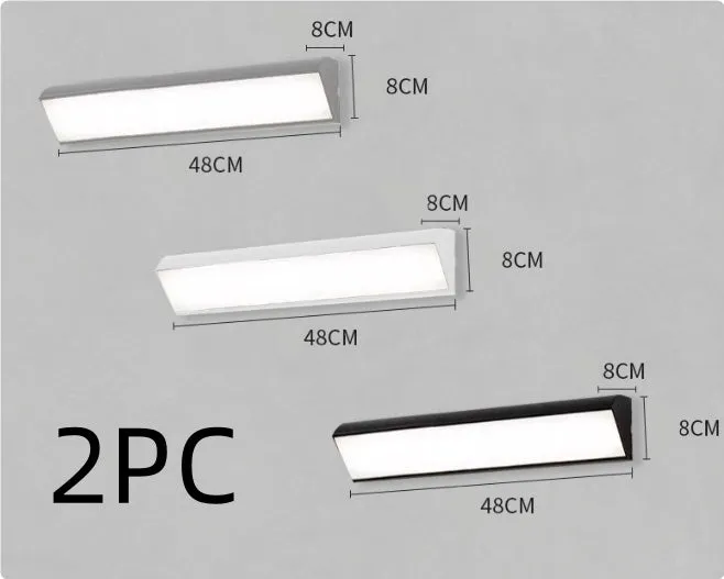 Modern LED strip wall lamp black aluminium body PC shade 150cm 48W indoor