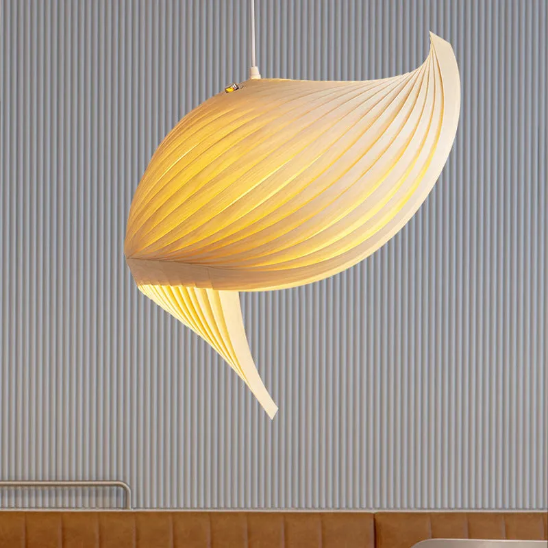 Single head wood woven pendant lamp 40x60cm for living room or restaurant ceiling