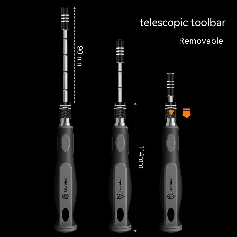 32 in 1 screwdriver set with 30 bits in a black PP plastic organiser case