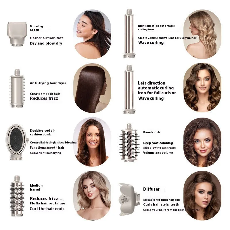 High-speed hot air automatic roll folding electric hair dryer in Champagne Gold with folding handle