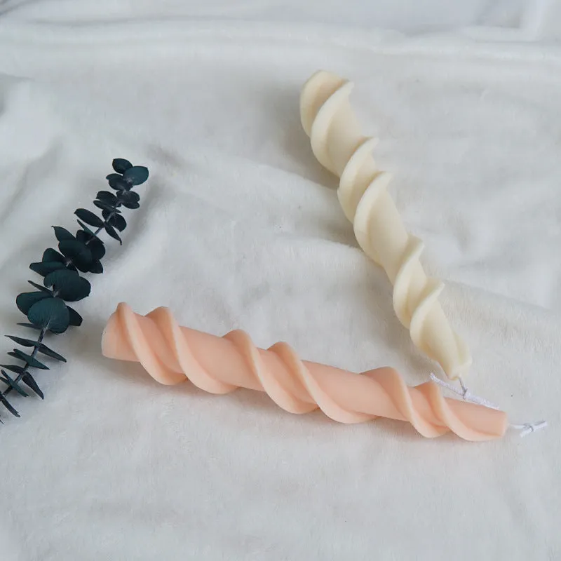 Spiral lace rod wax silicone mould for decorative candle making with rotating design