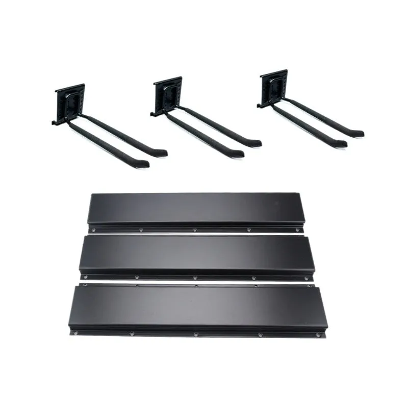 Heavy-duty garage removable adjustable wall hook with carbon steel alloy construction and 2 plates 6 hooks 2 straps