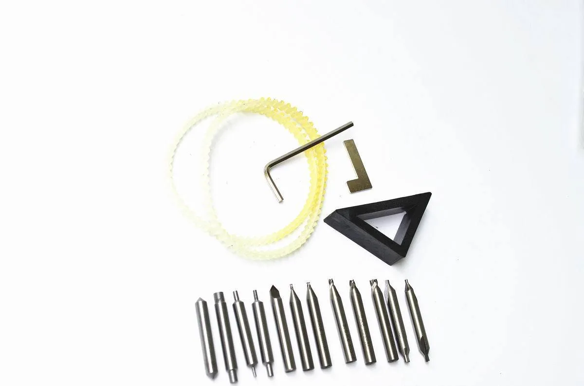 Vertical key machine accessories 17 piece full set with drill guide pin and sink milling cutter
