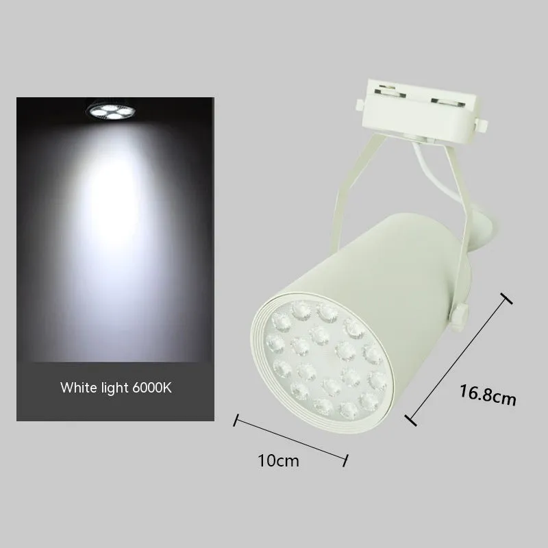 LED track spotlight with black aluminium shell mounted on lighting track