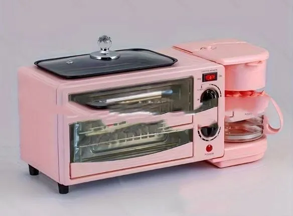 Three-in-one multifunctional breakfast machine stainless steel black NEG panel for 2-3 people